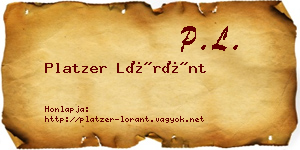 Platzer Lóránt névjegykártya